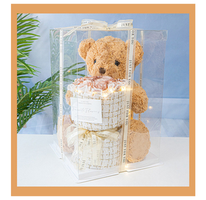 D85 anniversaire maison bureau <span class=keywords><strong>fête</strong></span> décor cadeau mignon ours savon Rose fleur avec sac cadeau à <span class=keywords><strong>la</strong></span> main savon <span class=keywords><strong>fleurs</strong></span> - Product Image 4