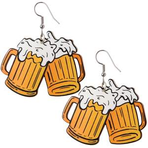 Pendientes divertidos <span class=keywords><strong>de</strong></span> Oktoberfest alemán para mujer, disfraces <span class=keywords><strong>de</strong></span> Festival <span class=keywords><strong>de</strong></span> cerveza acrílica, accesorios, taza <span class=keywords><strong>de</strong></span> cerveza <span class=keywords><strong>de</strong></span> vino, diseño <span class=keywords><strong>de</strong></span> madera, divertido y genial para - Product Image 1