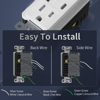 UL Onaylı USB PD 3.1/3.6/4/5 Amper Şarj Cihazı Kurcalamaya Dayanıklı USB Tip C Duvar Prizi 125V 15A Amerikan Standardı USB Girişi ABD