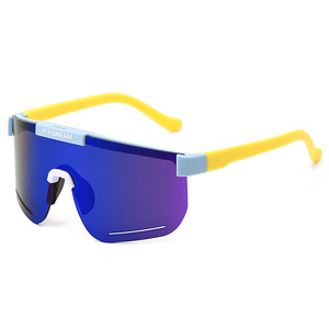 Lunettes de soleil Fly Dream Sports pour enfants et adolescents, protection polarisée UV400, lunettes de cyclisme en plein air, monture carrée, verres miroir verts - Product Image 2