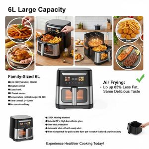 2026 New Design Digital Color Screen Model 6L Oil Free Professional Home Appliance air Fryer Multifunctional Optional - Product Image 5