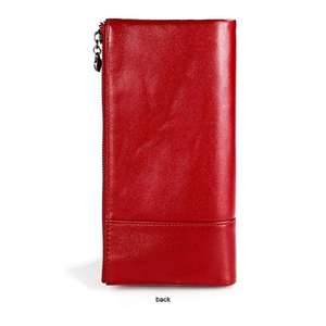 Nouveau portefeuille long antivol super tendance en cuir de vache véritable style rétro pour femme, sac à monnaie mode coréenne - Product Image 4