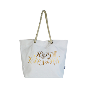 Custom Digital Printing Polyester <b>Canvas</b> Two Handles Women's <b>Large</b> Capacity Casual Letter Mermaid Beach Tote <b>Bag</b> SYN17-010L - Product Image 2