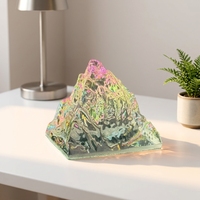 Ornement de montagne en cristal électroplaqué coloré, sculpture en verre en forme de mini-cime pour la décoration de bureau à domicile et les cadeaux