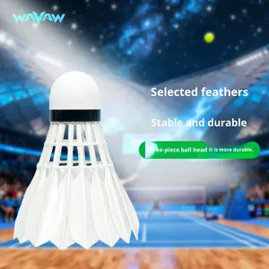 12er-Pack Badminton-Federbälle mit Dreiteiliger Kork-Federballkopf und Klasse-A-Gänsefeder für Langlebiges Training - Product Image 6