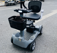 Fauteuil roulant électrique pliable portable, déambulateur, scooter électrique à 4 roues pour personnes âgées, batterie au lithium étanche, moteur 500W