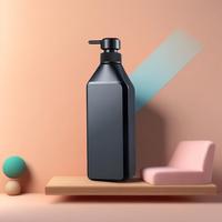 Bouteille en plastique de 750ml Bouteille en plastique carrée avec pompe Bouteille de shampoing de 500ml Conteneur d'emballage en PET noir pour savon liquide