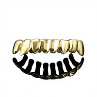 Ensemble de grillz dentaires Hip Hop pour la mâchoire inférieure, couleur or et argent, grillz dentaires, capuchons dentaires, bijoux dentaires amovibles