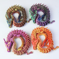 Dragon chinois imprimé en 3D personnalisé, style de dessin animé coloré, articulations mobiles sur tout le corps pour la décoration paysagère et le prototypage rapide