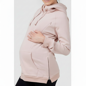 Sudadera de lactancia de maternidad de algodón orgánico jersey de maternidad ecológico para mujer jersey de media cremallera sostenible para maternidad - Product Image 1