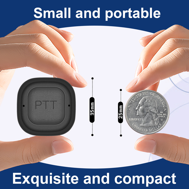 TD-PTT Mini Wireless Bluetooth PTT Button Mic & Programmer for Baofeng TID Radio TD-H3 Plus & TD-H9 Walkie Talkie