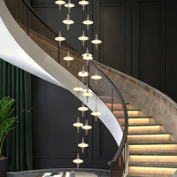 Lustre en albâtre DGLUX Cascade UFO, luminaire suspendu LED 72W 96W 120W, lampe de plafond de luxe pour escalier, hall d'hôtel