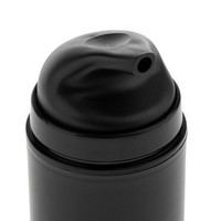 Botella cosmética de fondo redondo gordo de 30-200ML con logotipo personalizado, botella sin aire de prensa negra PP