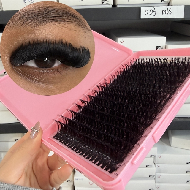 Private Label Full Strip Eyelashes Self-Adhesive Individual Cluster Lashes and DIY Extension Kit Wholesale 25mm Lash Clusters