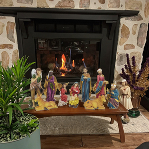 Set <span class=keywords><strong>Presepe</strong></span> Artigianale Ecologico HANDSOME con Angeli in Resina Dipinta, Scena della Natività con Gesù Bambino - Product Image 6