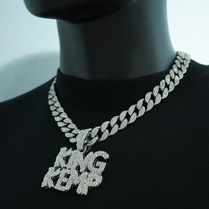 Nl2282 किंगकम्प यूरोपीय अमेरिकी हिप-हॉप शैली पूर्ण डायमंड मिश्र धातु पेलेंट क्यूबन श्रृंखला - Product Image 2