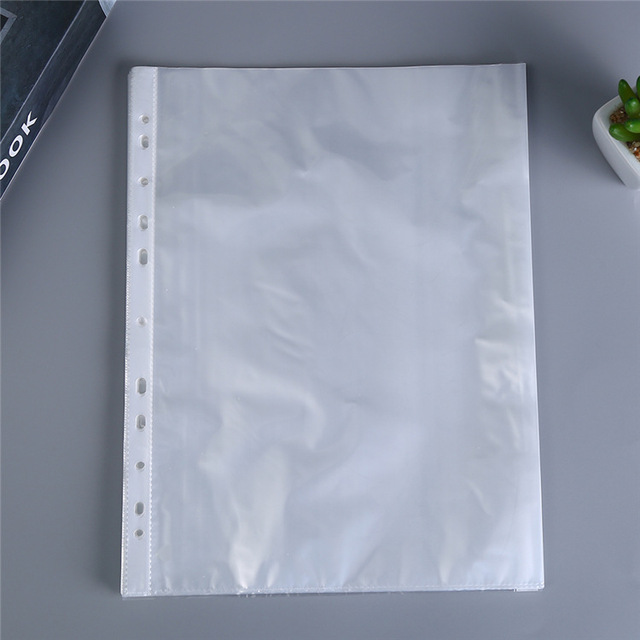 Basy Clear A4 Sheet Protectors 11 Holes PP Transparent File Folder Punch Pockets 100 Sheets H811