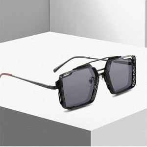 Kim Loại Rỗng Ra Hơi Nước Punk Vuông Phi Đội Nam Gafas Sol Kim Loại Jellas Unisex Bãi Biển Hợp Thời Trang Kính Râm 2022 - Product Image 4