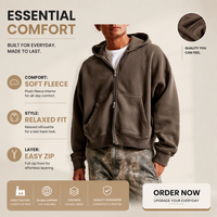 Sudadera con capucha para hombre, personalizada, de algodón 100% de alto gramaje, estilo vintage lavado, anti-bolitas, holgada, con doble cremallera, venta al por mayor