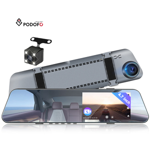 Podofo 4.7 "Dash Cam Full HD Ống Kính Kép Lái Xe Ghi Âm Phía Trước Và Phía Sau Xem Xe DVR Máy Ảnh Tầm Nhìn Ban Đêm Với Máy Ảnh - Product Image 1