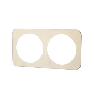 Placa de pared de aluminio, dorada, 2 interruptores, con diseño elegante para controlar luces y dispositivos eléctricos. - Product Image 1