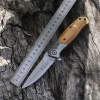 Couteau de poche tactique pliable avec manche en bois, acier inoxydable 3cr13, outil de camping en plein air, EDC, autodéfense
