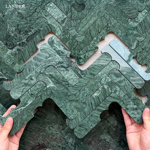 Mosaïque de marbre vert Landerstone Verde Guatemala, vente directe d'usine, mosaïque de marbre vert pour les murs et les sols des villas et des hôtels - Product Image 1