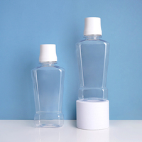 Bouteille de bain de bouche OEM ODM à ouverture irrégulière, soin buccal, avec bouchon à vis blanc, en PET, vide, pour détergent, couleur personnalisée, sérigraphie, 350 ml