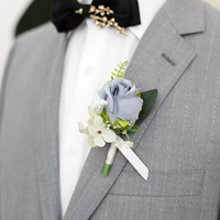 Boutonnières de mariage en soie artisanales, roses réalistes, pour le marié et les demoiselles d'honneur, corsages de poignet, style coréen, décoratifs, floraux