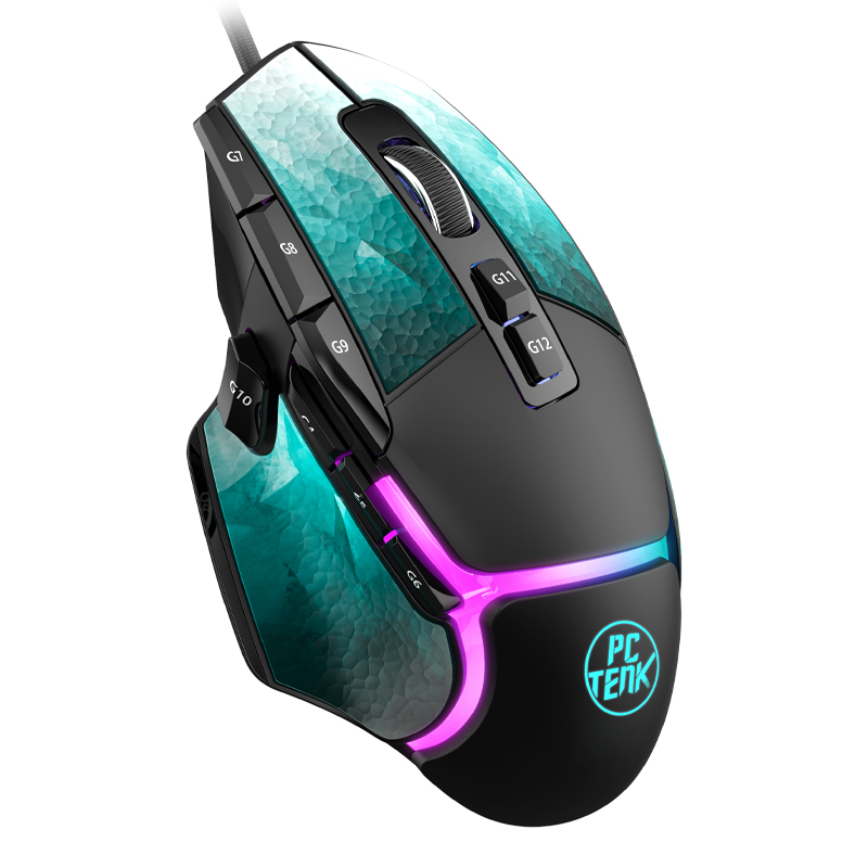 PCTENK Mouse Gaming nirkabel, Mouse Gaming nirkabel ergonomis senyap dengan 10 tombol klik senyap, 5 Plug DPI dapat disesuaikan untuk pc