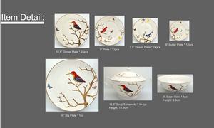 Vajilla <span class=keywords><strong>de</strong></span> porcelana <span class=keywords><strong>española</strong></span> <span class=keywords><strong>de</strong></span> hueso <span class=keywords><strong>de</strong></span> china, conjunto <span class=keywords><strong>de</strong></span> cena <span class=keywords><strong>de</strong></span> aves, platos <span class=keywords><strong>de</strong></span> Marruecos, vintage, 76 Uds. - Product Image 6