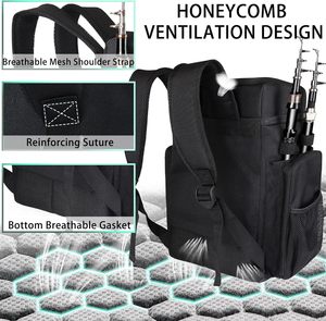Mochila de Pesca Grande de 45L con Nevera Aislada y Soportes para Cañas - Bolsa Resistente de 900D para Pescadores Profesionales - Product Image 4