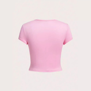 تي شيرت صيفي جديد 2026 بأكمام قصيرة وقصة ضيقة، تصميم أوروبي أمريكي عصري، ياقة مثيرة، قماش محبوك مريح وقابل للتنفس - Product Image 4