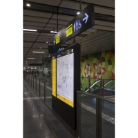 Boîte lumineuse LED rectangulaire sur pied pour intérieur, cadre en aluminium, signalisation directionnelle PIDS pour gares ferroviaires à grande vitesse