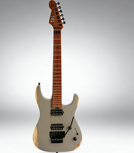 Guitarra Eléctrica Jumbo con Trastes de Acero Inoxidable, Cuerpo de Aliso Sólido, Mástil de Arce Tostado, Trémolo Floyd Rose, Acabado Relic, Estilo Vintage - Product Image 5