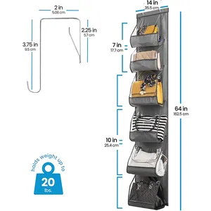 Органайзер для кошелька за/за дверью, настенный органайзер для сумок с 6 большими прозрачными карманами, подвесная сумочка, сумка для хранения кошелька