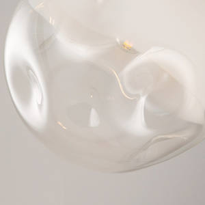 Lustre en verre teinté minimaliste moderne, LED au milieu, hauteur réglable, lumière suspendue de luxe pour restaurant, bar - Product Image 4