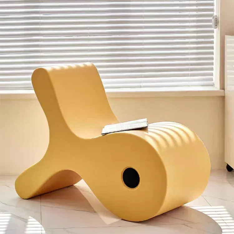 MD kalp mobilya | Sıcak satış İskandinav Modern mobilya balık şekli kumaş plastik oturma odası sandalye ile arkalığı