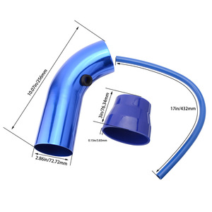 Auso-Racing Air Intake Kit Aluminum Pipe Red Blue High Flow Filter For Car Upgrade - Product Image 2