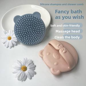 Herramienta de Silicona para Eliminar el Cabello de los Niños, Peine Ligero de Forma Ovalada para Lavar el Cabello, Cepillo para Lavar el Cabello de Bebés - Product Image 3
