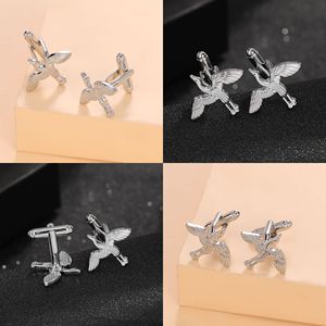 Mancuernillas Creativas de Plata <span class=keywords><strong>con</strong></span> Forma de Pájaro, Accesorios Elegantes de Lujo, Regalo de Compromiso, Boda, Aniversario para Hombre, Acero Inoxidable - Product Image 1