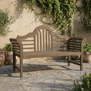 Banc de jardin et de terrasse en teck massif, traditionnel, durable, résistant à l'eau, 2 places, couleur et taille personnalisées, pour usage extérieur - Product Image 1