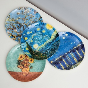 <span class=keywords><strong>Assiette</strong></span> à dîner décorative de 21 cm (8 pouces) en céramique, style nordique, peinte à la main, effet peinture à <span class=keywords><strong>l</strong></span>'huile Van Gogh, <span class=keywords><strong>assiette</strong></span> à dessert. - Product Image 2