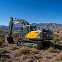 Excavatrice Hyundai R300 d'occasion, 30 tonnes, chenillée, robuste, reconditionnée pour projet de construction
