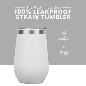 Mug isotherme à double paroi anti-fuite de 12 oz en acier inoxydable, gobelet à vin sans pied en forme d'œuf pour boissons glacées et café chaud - Product Image 4