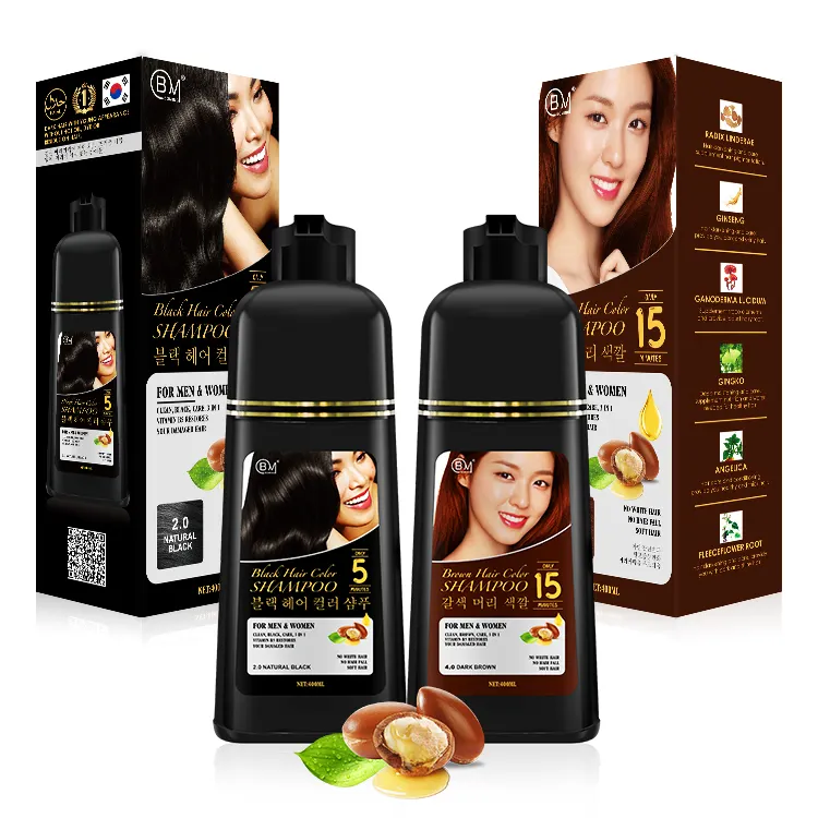 Hot selling permanent hair colour hair dye color shampoo for white hair to black