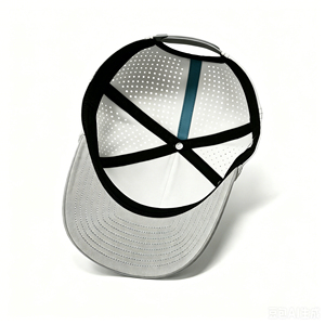 High-quality <b>waterproof</b> five-panel adjustable <b>hat</b> with custom rubber patch, breathable back, unisex outdoor sports cap - Product Image 5