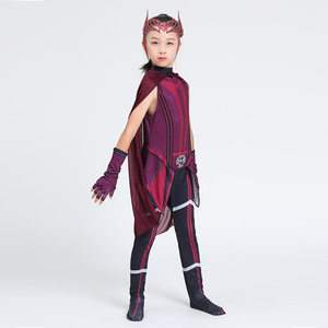 Disfraz de cosplay de Wanda Maximoff para niñas, tocado de <span class=keywords><strong>bruja</strong></span> <span class=keywords><strong>escarlata</strong></span>, capa y pantalones, conjunto completo para niñas - Product Image 5