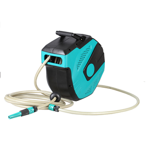 Carrete retráctil para manguera <span class=keywords><strong>de</strong></span> jardín <span class=keywords><strong>de</strong></span> PVC <span class=keywords><strong>de</strong></span> 1/2 pulgada x 50 pies, montado en pared, con conexión <span class=keywords><strong>de</strong></span> latón <span class=keywords><strong>de</strong></span> 3/4 pulgadas y boquilla pulverizadora <span class=keywords><strong>de</strong></span> 10 funciones, automático - Product Image 2