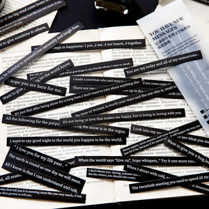 100 pezzi/pacco pacchetto di adesivi di testo lungo Record frammento serie Retro fai da te Notebook materiale decorazione Collage 6 modelli - Product Image 1